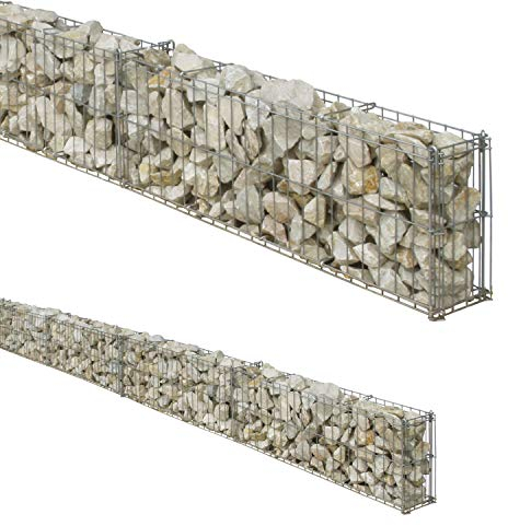bellissa Set per muro-gabbione - 95553 - muro-gabbione, gabbie a pietra lunghezza regolabile, kit scalabile, 464 x 10 x 20 cm