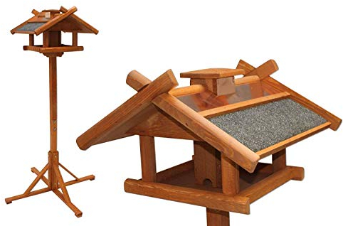 Vziwry Vogelhaus mit Ständer Kupferdach Futtersilo 155cm für Vögel