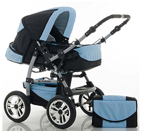 Kombi-Kinderwagen Flash 2 in 1 inkl. Sportsitz und umfangreichem Zubehör in 38 Farben