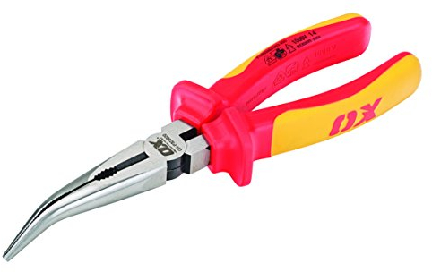 OX Pro VDE Bent Long Nose Pliers - 200mm (8)