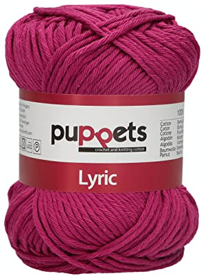 Puppets Lyric Stärke 8 4572008-05026 lila Häkelgarn, 100% Baumwolle