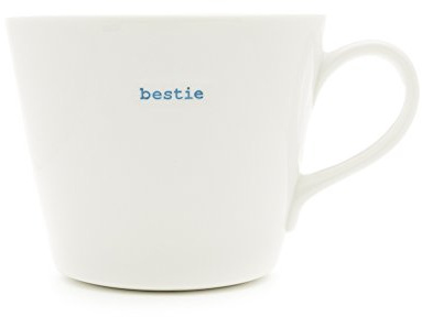 Keith Brymer Jones - Gamme Word – Tasse Standard en céramique Blanche – Bestie – 350 ML – Boîte Cadeau