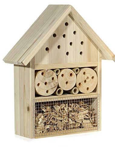 osters muschel-sammler-shop Insektenhaus/Bienenhaus/Käferhaus/Insektenhotel/Wildtierhotel/Käferhotel/Bruthilfe aus stabilem Holz - Handarbeit (Natur -42620-1)