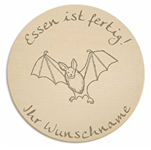 'Sticky Jam Breakfast Board with Persons Engraving/Breakfast Board Breakfast Sign Children's Crockery Cutlery for Children Bat