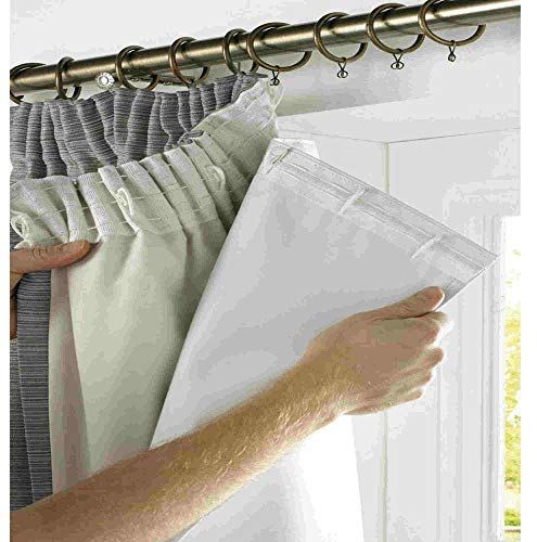  SRC 46 width x 54 drop, Blackout Thermal Curtain Lining. ***Now Includes 15 Curtain Hooks ***
