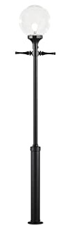 Konstsmide Orion Standleuchte, B: 40 cm, T: 40 cm, H: 240 cm, 1 x 100 W, IP23, lackiertes Aluminium, schwarz 468-750