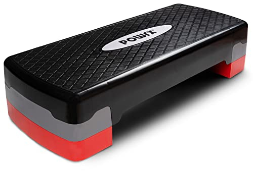 POWRX Steppbrett für Zuhause inkl. Workout I Stepper höhenverstellbar und rutschfest für Aerobic, Gymnastik und Fitness I Home Step Stepbench
