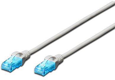 DIGITUS Cable LAN Cat 5e - 15m - Cable de red CCA con RJ45 - U/UTP sin apantallar - Compatible con Cat6 y Cat5 - Gris