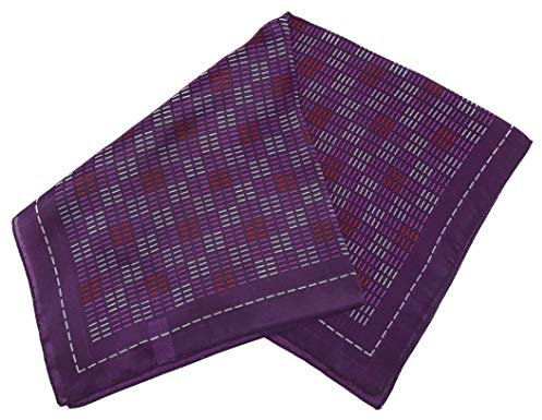 TigerTie Nickituch Satin in violett lila rot silber rosa gemustert - Gr. 50 x 50 cm -Tuch