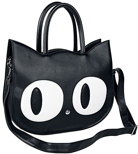 Banned Alternative Big Kitty Mujer Bolsa de Mano Negro 100% poliuretano