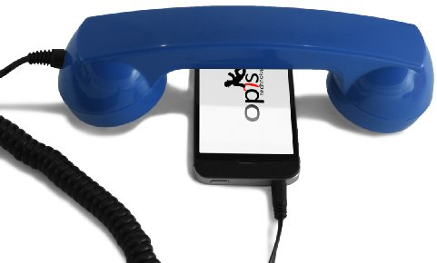 Opis 60s Micro: Auricular telefónico Retro y Vintage, Ideal para móvil. Adaptación a Auriculares Retro iPhone y Android con USB Azul
