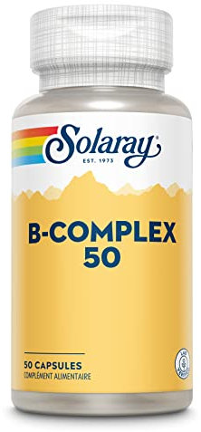 Solaray B Complex | Toutes les vitamines du groupe B au naturel | haute assimilation grâce aux plantes | 50 capsules, 1 unité (Lot de 1)