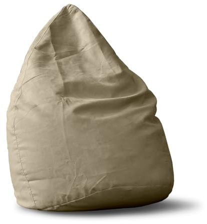 Lumaland Sitzsack Luxury XL Plus 85x65cm | Microvelours Beanbag mit extra weichem & robustem Stoff | Für Erwachsene & Kinder| Ideal geeignet für Kinderzimmer | Sessel & Stuhl Bean Bag [Beige]