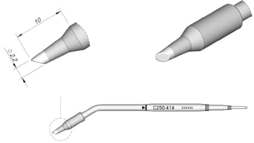 Jbc C250414 - Punta de soldar (aluminio, 2 A, redonda)