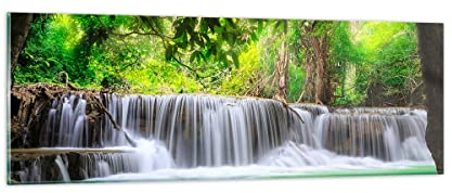 Vidrios decorativos Agua parque naturaleza paisaje Cuadro Sobre Vidrio Moderno 90x30cm Decoracion Salon Dormitorio Cocina Cuadros Pared Impresiones Impresión en Cristal Wall Art Prints GAB90x30-2502