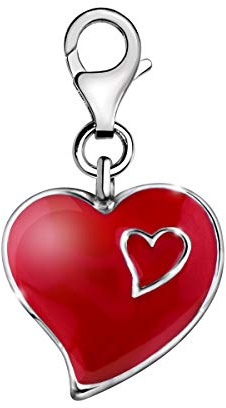 Quiges Charms Anhänger Herz Versilbert Damen Schmuck für Bettelarmband