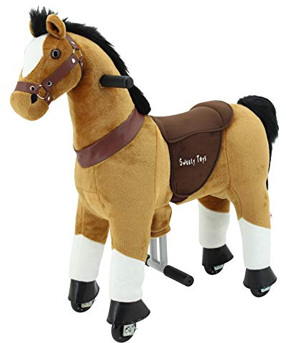 Sweety Toys 7356 Reittier Pferd BROWNIE auf Rollen für 3 bis 6 Jahre -RIDING ANIMAL