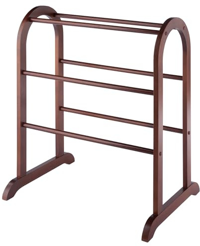 Winsome 94326 Wood Quilt Rack with 6 Rungs, Antique Walnut