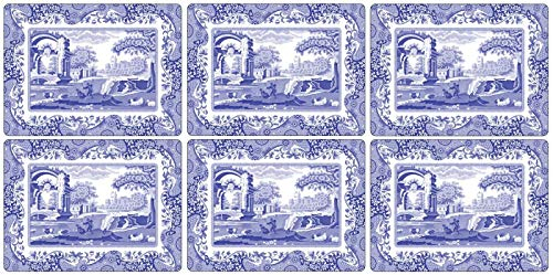 Pimpernel Blue Italian Placemats,Blue/White,30.5 x 23cm Set of 6