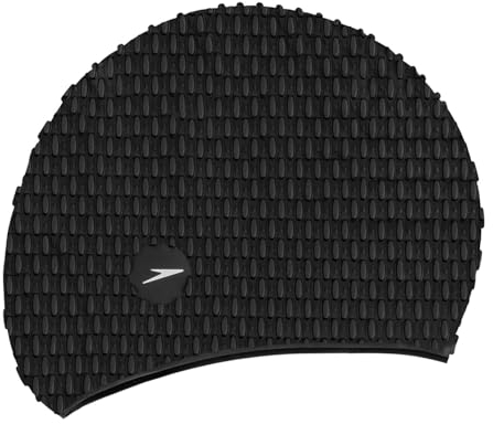 Speedo Herren Bubble Active+ Badekappe | Strukturiertes Design Trainingshilfen, Schwarz, Einheitsgröße