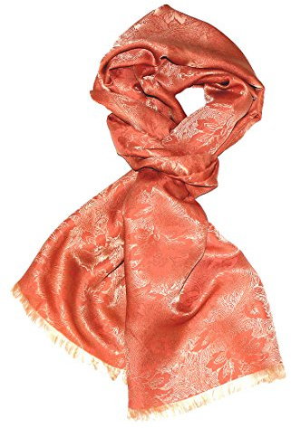 Lorenzo Cana Herren Schal Luxustuch gewebt in Damast Webung florales Paisley Muster aus Viskose mit Seide 55 x 190 cm