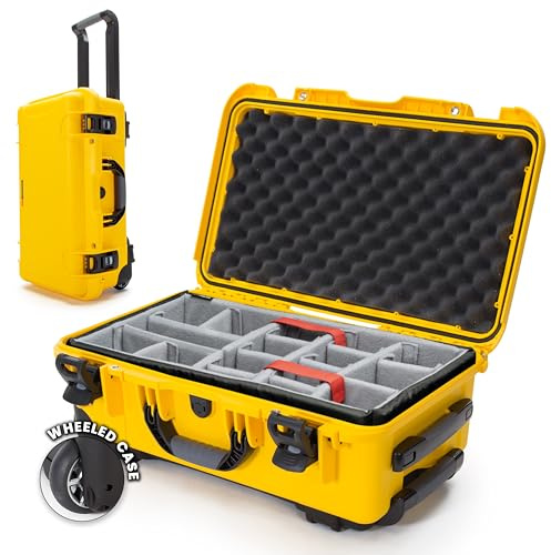 NANUK 935 - Rugged, Waterproof Hard-Shell Camera case with Padded dividers (25.1 cm x 40.9 cm x 25.7 cm) (Yellow) | 22” x 14” x 9”, Protects Cameras & Lenses During Travel, Padded Dividers, Lockable, For DSLR & Mirrorless Cameras, Yellow