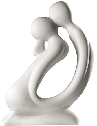 GILDE Sculpture Francis par kyss – knäfigur i gräddvit H 42 cm
