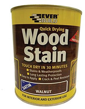 Everbuild Woodstain Satin | Quick Drying, Professional Wood Satin for Architectural Tibmer, Cladding and Garden Furniture - 750ml - Walunt
