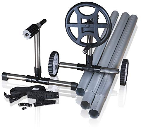 Gre 90171 - Enrollador Telescópico para Piscinas Enterradas - Ancho Máximo 5,50 m, Aluminio Anodizado y Ruedas Giratorias.