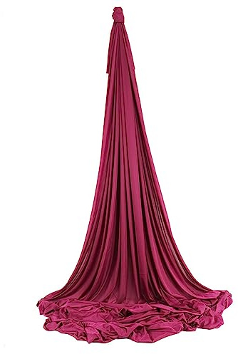 Wellsem Deluxe 5.5 Yard x 3 Yard Pilates & Aerial Yoga Hammock Silk Fabric for Bodybuilding (Wine)