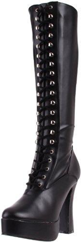 Pleaser Electra-2023, kvinnors olinjerade klassiska stövlar långa, Svart - Nero Blk Str konstläder - 38 EU