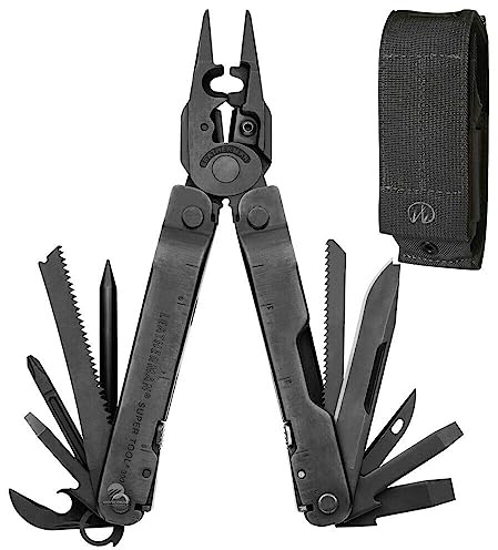 Leatherman LTG831369 Utensile Multifunzione, Richiudibile, 19 Attrezzi in Uno, Nero