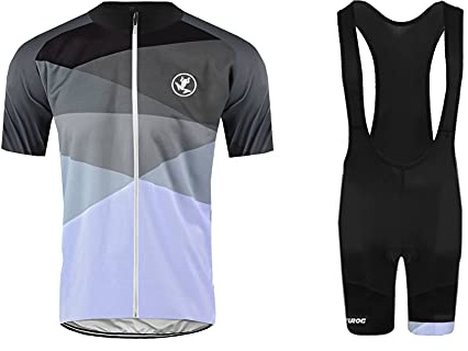UGLY FROG Fahrradbekleidung Set, Herren Atmungsaktiv Schnell Kurzarm Radfahren Jersey Set Kurzarmtrikot mit 3D Sitzpolster