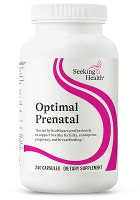 Seeking Health Optimal Prenatal - Supplement with Vitamin B12, L-Methylfolate, & Choline - Vegetarian Supplement to Support Optimal Prenatal Health - 240 Capsules