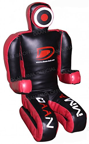 Daan Mma boxningssäck brottningsdummy MMA träning 70 tum XL version syntetiskt läder – svart, röd
