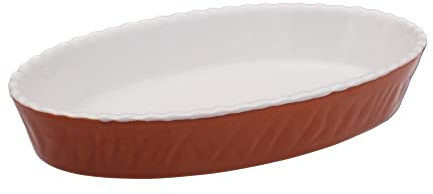 Holst Porzellan TOB 15524 Auflauf- & Backform oval 24 x 14 cm Marrone, weiß/braun, 24 x 14 x 4 cm | Auflauf- & Backform oval, 24 x 14 x 4 cm