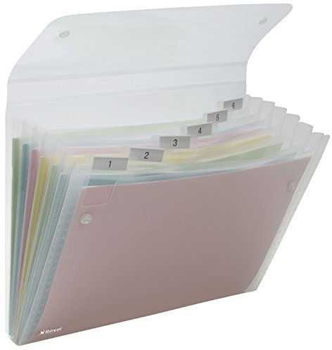 Rexel 10 Stück Ordnungsmappe Ice Polypropylen A4 6 Fächer transparent