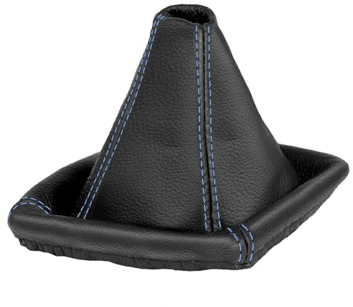 Schaltsack für BMW 3er e46 - Bj. 1998 - 2007 - aus echtem Leder - Schwarz - Blau - Schaltmanschette - Manschette für Gangschaltung - Schalthebelmanschette für Schaltgetriebe - Echtleder - A0061
