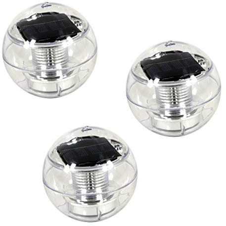 3er Set Solar Schwimmkugel 2 LED mit Farbwechsel Solarlampe Kugel 11 x 11 x 11,5 cm Teichbeleuchtung Solarkugel Dekolicht Solarbeleuchtung