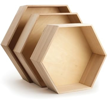 Youdoit 3 hexagon trähyllor