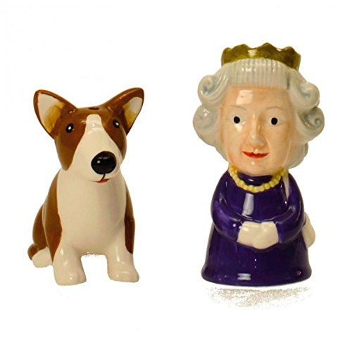 British Queen and Corgi Salt and Pepper Shakers Set of 2