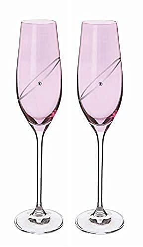 Dartington Crystal ST2663/5/RU/N/P - Celebration Ruby Champagne Flutes, Set of 2, 263mm High