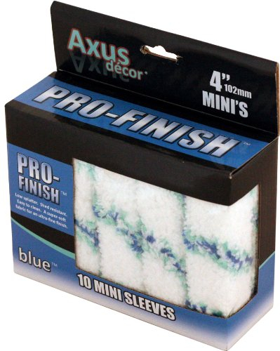 Axus Decor Pro-Finish Roller, Medium Pile (Blue Series) Ultra Fine Finish, Mini Roller Sleeves for Smooth Painting, Compatible with (6mm Rod), Professional Paint Sleeves - 4/100mm, 10 Pack