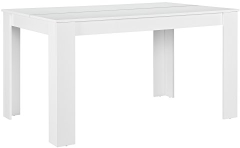 [en.casa] Esstisch Nora Esszimmertisch für 6 Personen Küchentisch 140 x 90 x 77 cm Weiß