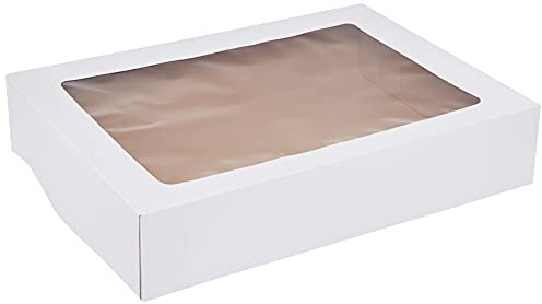 Wilton 2-Pack Corrugated Cake Box with Window, 19 by 14 by 4-Inch