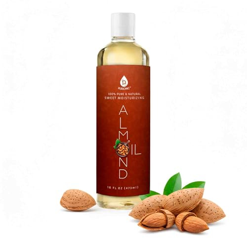Pursonic 100% Natural Sweet Almond Oil for Skin – Nourishing Formula for Body & Hair Care, Aromatherapy, Moisturizing and Massage - Almond Essential Oil for Glowing Skin & Healthy Hair