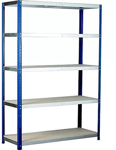 Eco-Rax shelving system with 5 chipboard shelves 1800x1200x450