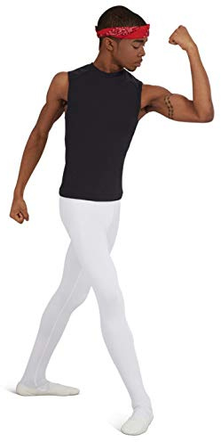Capezio Mens FOOTED TIGHT (10361M) -WHITE -Medium