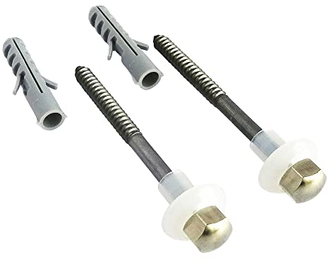 SOMATHERM FOR YOU - Conjunto de 2 fijaciones para la taza del inodoro 6x70mm con los caches para un acabado estético o cromado banco