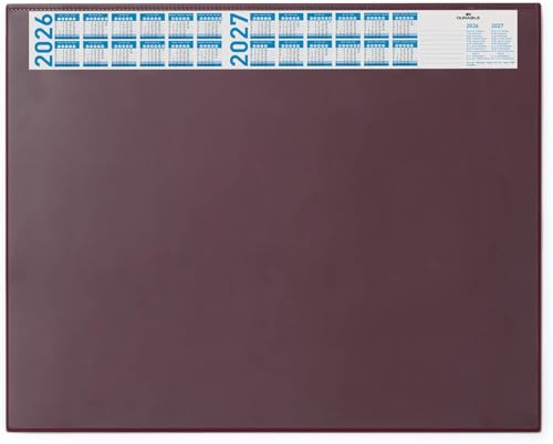 Durable 720403 skrivbordsunderlägg med hel täckflik och kalender 65 x 52 cm, röd